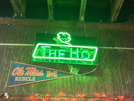 Green neon sign at Hi-Ho Bar and Grill.