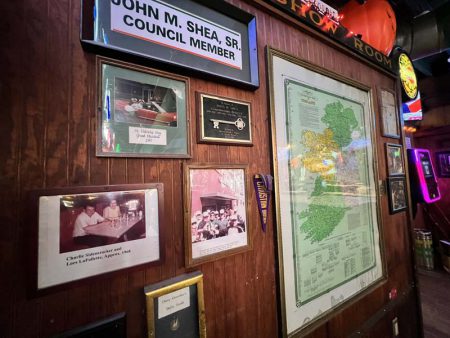 Framed pictures on wall at Hi-Ho Bar and Grill.